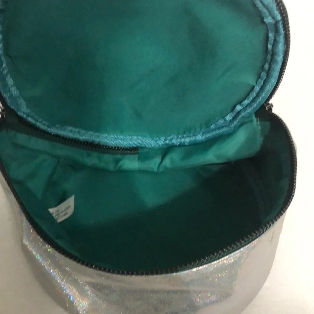 Iridescent Silver Cosmetic Bag